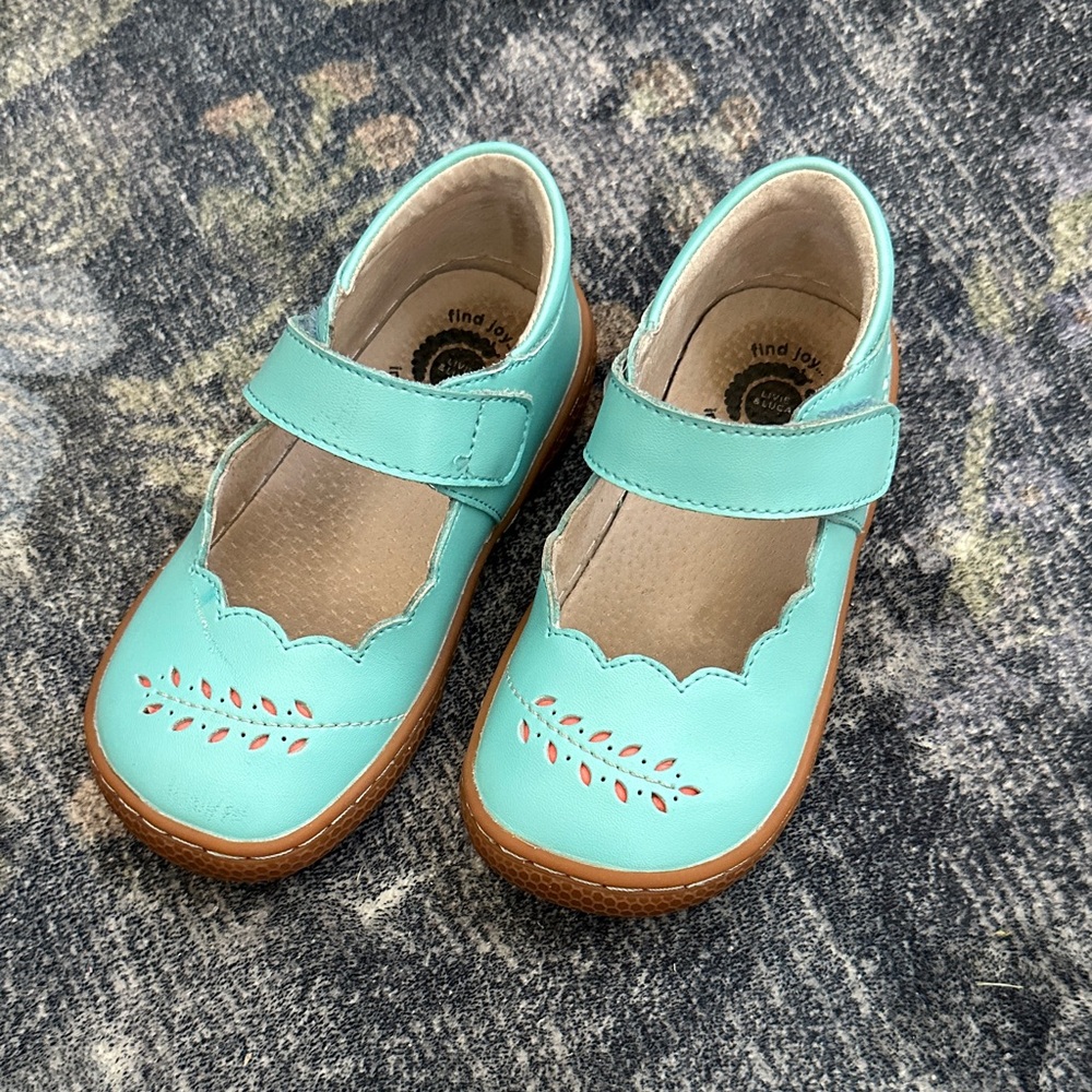 Livie & Luca Turquoise Scalloped Mary Jane Shoes